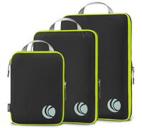 Cipway Organisateur Valise pour Voyage, Organiseur de Bagages Ultraléger Extensible Rangement Sac de Compression Voyage（Noir，3Pièces）