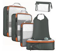 Cipway Rangement Organiseurs de Bagage,Organisateur Valise en Maille Légers pour les Sacs à Dos,Voyages,Stockage à Domicile（Gris，6Pièces）