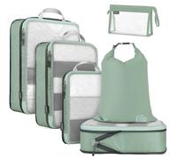 Cipway Rangement Organiseurs de Bagage,Organisateur Valise en Maille Légers pour les Sacs à Dos,Voyages,Stockage à Domicile（Vert sauge，6Pièces）