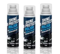 Cirage Liquide Shine & Protect | 75ml avec Applicateur Éponge | Entretien Chaussures en Cuir et Synthétique à Brillance Intense | Restaure Couleur & Éclat | Noir, Marron & Neutre (Noir, Lot de 1)