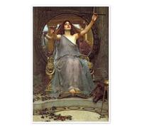 Circé offrant la coupe de poison à Ulysse Poster de John William Waterhouse 80 x 120 cm Marron Tableaux Décoration murale