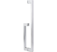 CIRCIR 9 Shape Stainless Steel Push Pull Door Handle,Two-Sided Barn Sliding Door Handle, Fit for Glass Door Wooden Door(Silver)