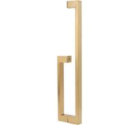 CIRCIR 9 Shape Stainless Steel Push Pull Door Handle,Two-Sided Barn Sliding Door Handle, Fit for Glass Door Wooden Door(Gold)