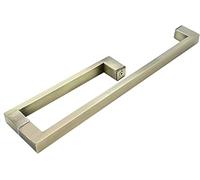 CIRCIR 9 Shape Stainless Steel Push Pull Door Handle,Two-Sided Barn Sliding Door Handle, Fit for Glass Door Wooden Door(Red Bronze)