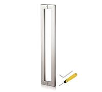 CIRCIR Barn Bathroom Entry Two-Sided Door Push Bar,Door Pull Stainless Steel Pulls Door Handles Set, 17inch/24inch/32inch/40inch/47inch/59inch Gates Handle(Silver,44cm/17inch)