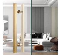 CIRCIR Bathroom Entry Kitchen Office Stainless Steel Door Pulls Bar - H Shape,Door Pull Door Handle Push Pull for Sliding Barn Doors, Mounted Back to Back(Gold,120cm/47inch-90cm)