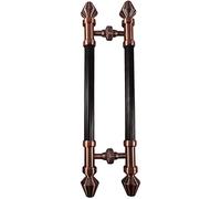 CIRCIR Double Sided H Shape Push Pull Door Handle,Retro Front Door Handle, Stainless Steel, Fit for Glass Door Wooden Door(Red Bronze,80cm/2.6ft)