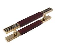 CIRCIR Modern Square Shape Stainless Steel Front,Double Sided Sliding Barn Door Pull Handle with Hardware(Red,60cm/2ft)