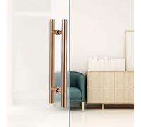 CIRCIR Two-Sided Glass Doors Wood Door Commercial Gates Handle H Shape,Door Pull Sliding Barn Push Pull Door Handles for Interior/Exterior, Easy to Install(Rose Gold,150cm/59inch)