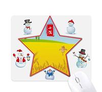 circlar pleine vingt - quatre grains à solaire le bonhomme de neige étoile tapis de souris
