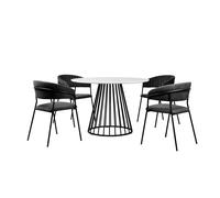CIRCLE - Ensemble Table ronde et 4 chaises Noir