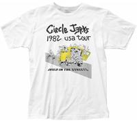 Circle Jerks 1982 Tour T Shirt Mens Rock N Roll Music Band Manches Courtes(Large)