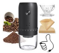 CIRCLE JOY Moulin à café électrique - Broyeur conique rechargeable à faible vitesse et noyau en céramique résistant à la chaleur - Réglage externe du grain grossier - Filtre à café et 50 filtres en