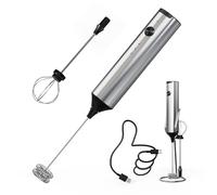 CIRCLE JOY Mousseur à Lait avec 3 Vitesses, Mini Mélangeur Rechargeable avec 2 Fouets en Acier Inoxydable pour Matcha, Chocolat Chaud, Cappuccino et œufs