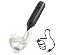 CIRCLE JOY Mousseur à Lait Électrique Mousseur de Lait Rechargeable Mini Mélangeur de Boissons pour Café, Cappuccino, Latte, et Matcha, Noir