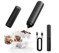 CIRCLE JOY Mousseur à Lait Électrique Rechargeable, Mousseur à Main sans Fil, Double Spirale Fouet Mélangeur Électrique, Portable Mixeur pour Café, Latte, Cappuccino, Matcha, Cocktails, Noir