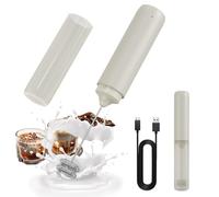 CIRCLE JOY Mousseur à Lait Électrique Rechargeable, Mousseur à Main sans Fil, Double Spirale Fouet Mélangeur Électrique, Portable Mixeur pour Café, Latte, Cappuccino, Matcha, Cocktails, Beige