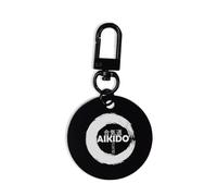 Circle Of Aikido Porte-clés avec gravure et mousqueton, Noir , taille unique