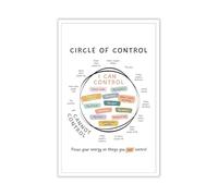 Circle of Control Wall Art Mental Health Poster What I Can and Cannot Control for Calm Down Corner Office Decor(Framed,16X24inch(40X60cm))