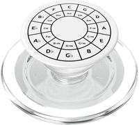 Circle of Fifths - Black Music Theory Graphic for Musiciens PopSockets PopGrip pour MagSafe
