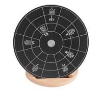 Circle of Fifths Wheel Chord Outil d'apprentissage de la théorie musicale avec support Sac de rangement en alliage d'aluminium Mélodie cinquième degré pour musiciens débutants