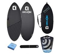 Circle One Kit de Skimboard en Fibre de Carbone Gris Colbalt - Comprend Sac, Cire, Coussinet arrière et Barre de voûte Plantaire, 1,3 m