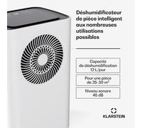 CircleDry Smart 12 L Déshumidificateur | 12 L/jour | 260 W | 30 m² | WiFi | Minuterie | Filtre