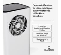 CircleDry Smart 16 L Déshumidificateur | 16 L/jour | 290 W | 40 m² | WiFi | Minuterie | Filtre
