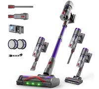 Circlio Aspirateur Balai sans Fil 600W/58000Pa/75min, Aspirateur sans Fil Puissant avec Écran LED Intelligent, Brosse Anti-emmêlement, Station de Charge, pour Tapis, Sols Durs, Poils d'animaux