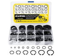Circlips, 325 Pièces Acier Allié Circlips Extérieurs Assortiment, 15 tailles C-Clips, E-clips Anneau de Retenue, Kit Externe Anneau de Retenue Pour Rétention Externes de Pièces Mécaniques