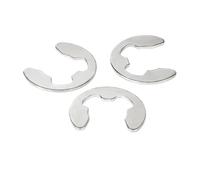 Circlips en acier inoxydable, clips en E en métal, anneau de retenue, rondelles de retenue for arbres, clips en E, 50 pièces, rondelle à ressort de serrage de type E, boucle à extrémité ouverte en aci