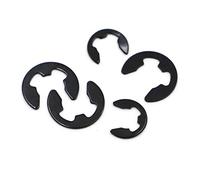 Circlips en acier inoxydable, clips en E en métal, rondelles de retenue for arbres, clips en E, 10 pièces, bague de retenue de roulement d'arbre en acier au manganèse noir, rondelle fendue, collier à