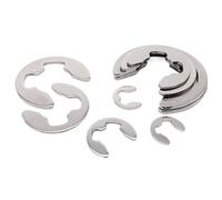 Circlips en acier inoxydable, clips en E en métal, rondelles de retenue for arbres, clips en E, 50 pièces M11-M22 304 en acier inoxydable, roulement d'arbre, rondelle de retenue, collier à pression, c