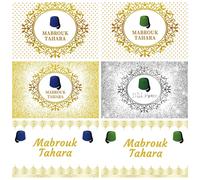 Circoncision du Prince toile de fond couronne d'or Petit Prince chapeau Mabrouk Tahara bébé anniversaire personnalisé photographie fond décor N17
