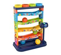 Circuit à balles roulantes pour bébés et jeunes enfants, tour à 5 niveaux avec rampes tourbillonnantes et 4 balles. Jouet éducatif pour le développement des enfants de 1 an. Jouet Montessori.