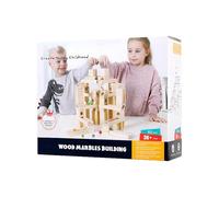 Circuit à Bille en Bois - Jeu De Puzzle pour L'Apprentissage des Sciences, Technologie, Ingénierie Et Mathématiques | Labyrinthe de Course en Bois avec 60 Pièces | pour L'Apprentissage STEM des