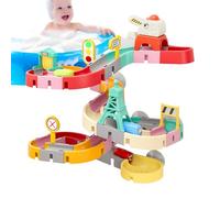Circuit à Billes d'eau pour Baignoire - Puzzle Coulissant coloré | Kit de Jeu de Baignoire pour, Toboggan à Billes avec Ventouse, système de Piste à Billes en Cascade pour Tout-Petits et