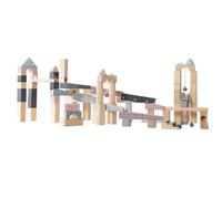 Circuit à Billes en Bois ROBA - Toboggan à Billes - 100 Pièces - Jeu de Construction - Multicolore Pastel
