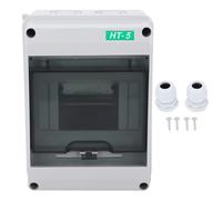 Circuit Breaker Box | IP65 Weatherproof & Transparent Cover | 5 Way Distribution Protection Box for Indoor/Outdoor Use | PC Material, Easy Installation