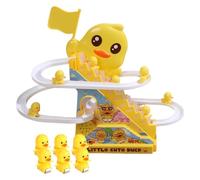 Circuit Canard Électrique - ABS 27x15cm | Petit Canard Monte Les Marches | Toboggan Musical Lumineux Jeu Éducatif Interactif Cadeau Enfant Éveil Amusant Maison Chambre Accessoires Pro