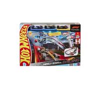 Hot Wheels Coffret Piste de Course Sprint avec 3 véhicules de Formule 1 à l’échelle 1/64 : McLaren F1 Team, Alpine et VCARB, Circuit de Course Sprint côte-à-côte, JDY15
