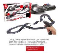 Circuit course tremplin 530 cm - MGM - Tremplin 530 cm - 2 voitures USB - Noir - Hot Wheels