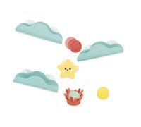 Janod - Circuit de Bain à Ventouses avec Balles et Eléments Rotatifs - Jouet Fabriqué à Base de Paille de Blé - Développe la Motricité Fine - Dès 12 Mois - J04732, Vert