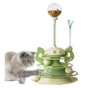 Circuit de balle pour chat à 3 niveaux avec une canne à proie, jouet pour chats, appartement, zone de détente, entrée, maison, chambre, coin, aire de jeux et cuisine