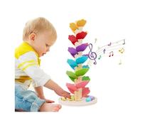 Circuit de billes en bois avec arbre musical , Arbre à musique en bois Marble Run jouets , Jeux de puzzle musicaux avec boule ,