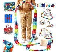 Circuit de course anti-gravité 2026 avec voiture avec piste infinie flexible 3D, kit de piste de voiture phosphorescente avec voiture de course lumineuse à DEL pour cadeau d'enfant (lumineux, 184