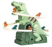 Circuit de course dinosaure - XVX - Musical lumineux - Jeu électrique avec toboggan et montagnes russes