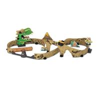 VTech - Circuit Racers Dino Adventure - Pistes carton recyclé extensibles, voiture motorisée