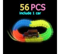Circuit De Course Flexible Brillant, Flash Dans La Nuit, Assemblage, Avec Led, Jouets Électroniques, Voiture, Cadeau Pour Enfants