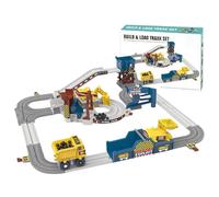 Circuit de Course Jouet Voiture Jouet - Circuit d'Aventure Sécurisé Engineering Train Jouet de Construction et Créativité chez les Enfants Favorise le Montage Voiture Électrique, Chariot de